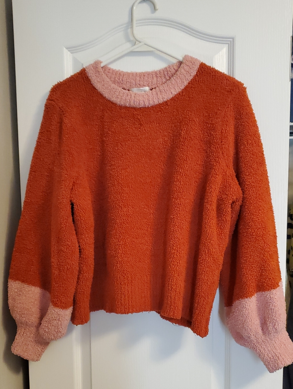 LC Lauren Conrad Rust Sweater with Pink Trim